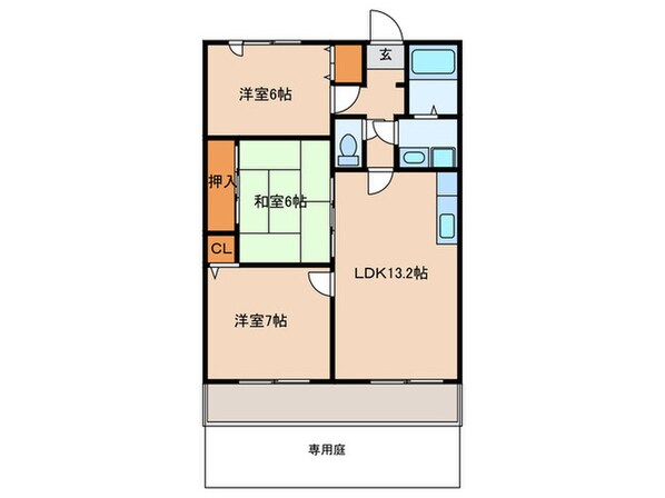 ヒルズ幸六山の物件間取画像